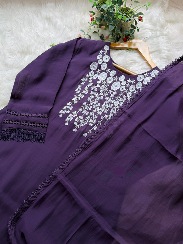 ✨ Easy Cotton Embroidered Kurti Set ✨
