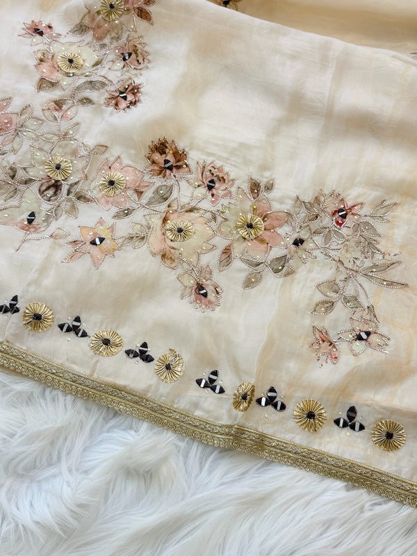 ✨ Premium Crepe Hand Detailed Unstitched Suit ✨