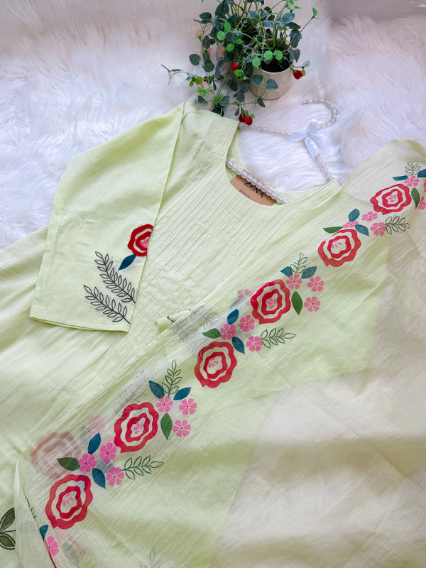 ✨ Pure Mul Cotton Embroidered Anarkali Set ✨