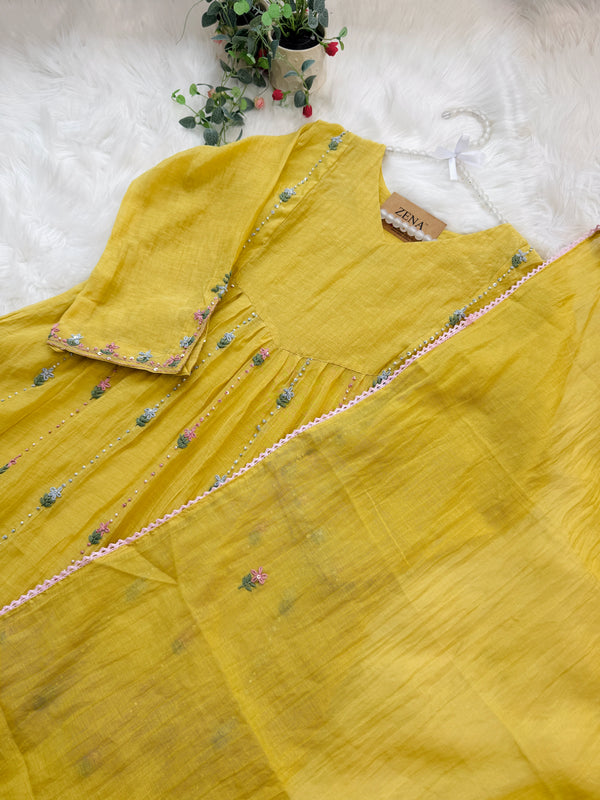 ✨ Pure Mul Chanderi Anarkali Set ✨