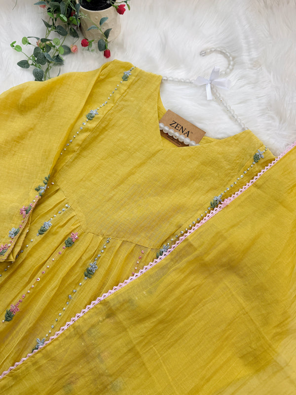 ✨ Pure Mul Chanderi Anarkali Set ✨