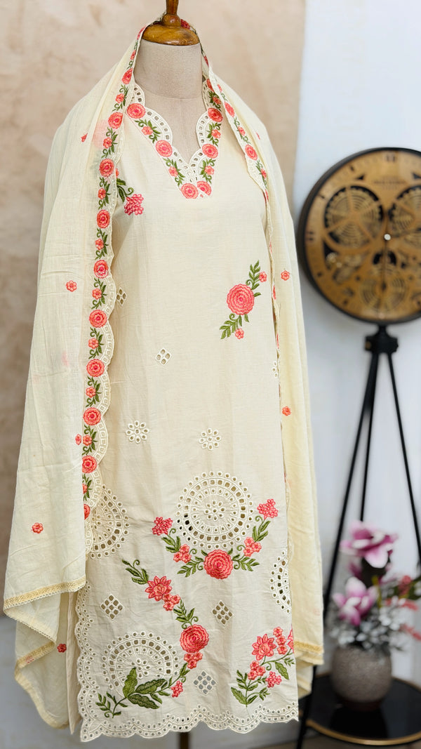 ✨ Pure Cotton Embroidered Kurti Set ✨