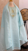 ✨ Crush Silk Handwork Slitted Partywear Kurti Set ✨