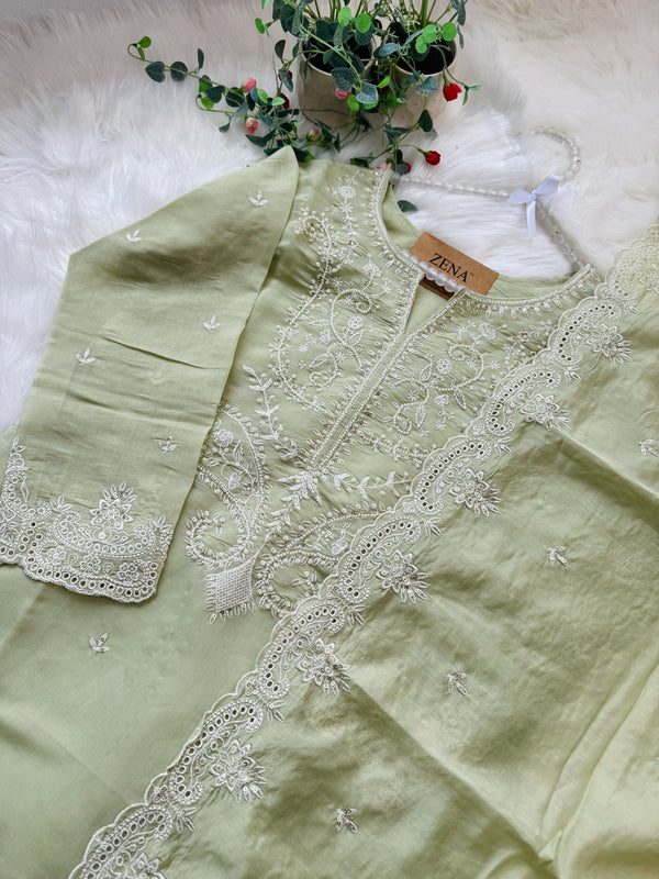 ✨ Premium Mul Chanderi Handwork Kurti Set ✨