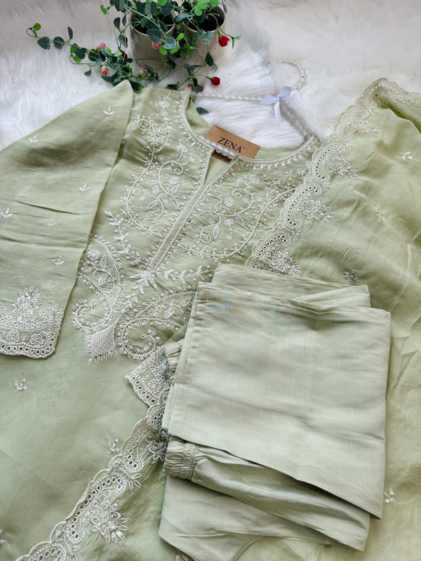 ✨ Premium Mul Chanderi Handwork Kurti Set ✨