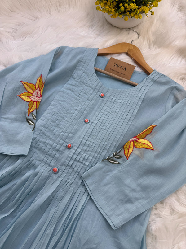 ✨ Mul Chanderi Embroidered Anarkali Set ✨