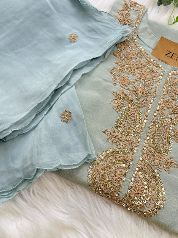 ✨ Tissue Silk Embroidered Suit ✨