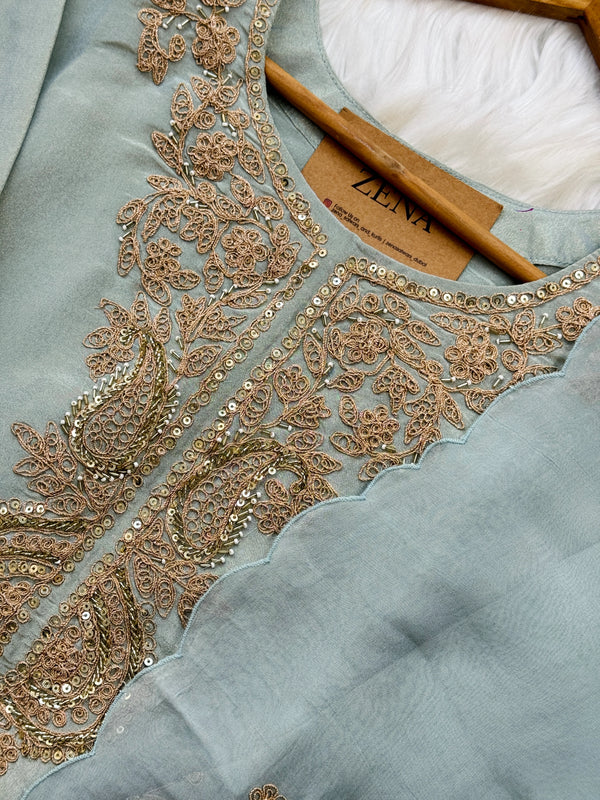 ✨ Tissue Silk Embroidered Suit ✨