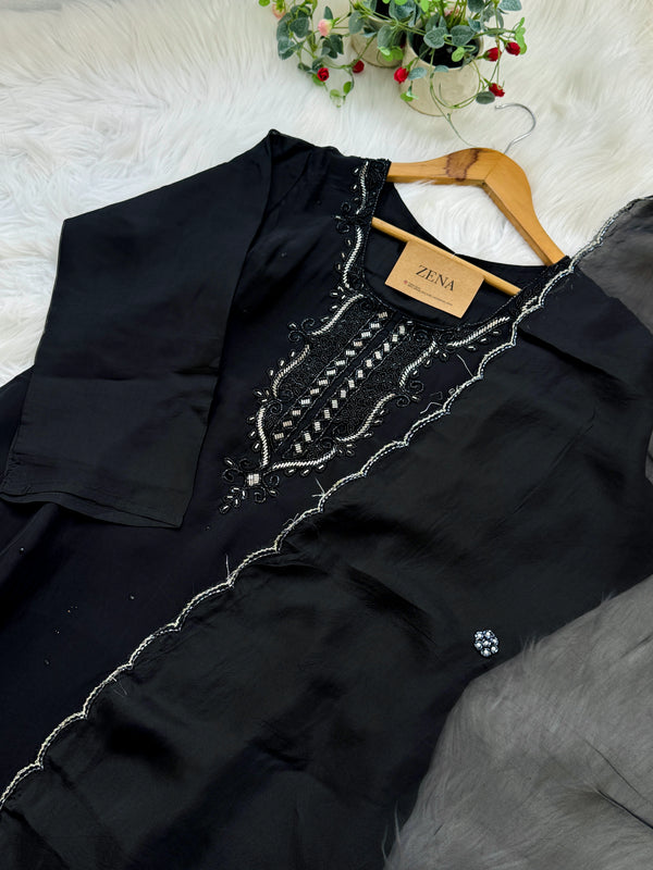 ✨ Organza Handwork Kurti Set ✨