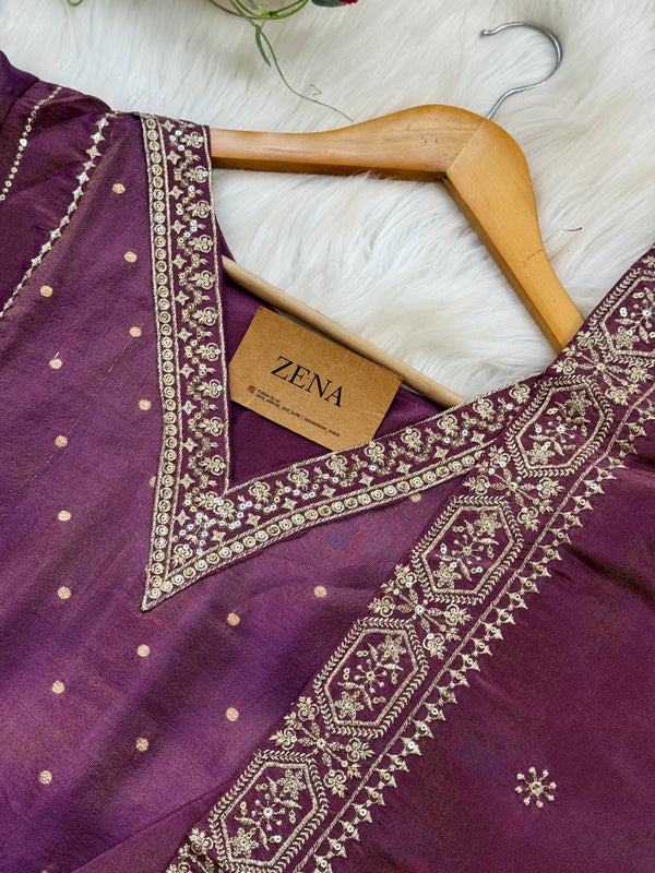 ✨ Tissue Silk Embroidered Kurti Set ✨