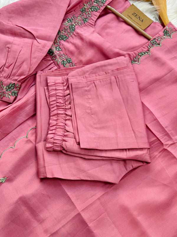 ✨ Soft Silk Embroidered Anarkali Set ✨