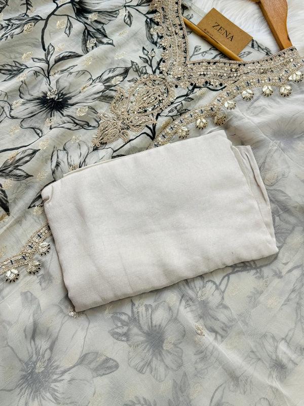 ✨ Semi-Stitched Organza Kurti Set ✨