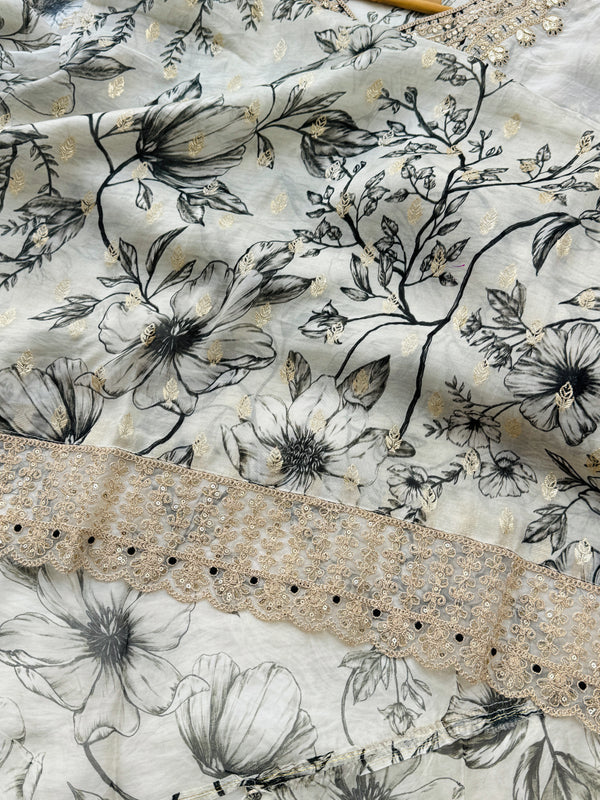 ✨ Semi-Stitched Organza Kurti Set ✨