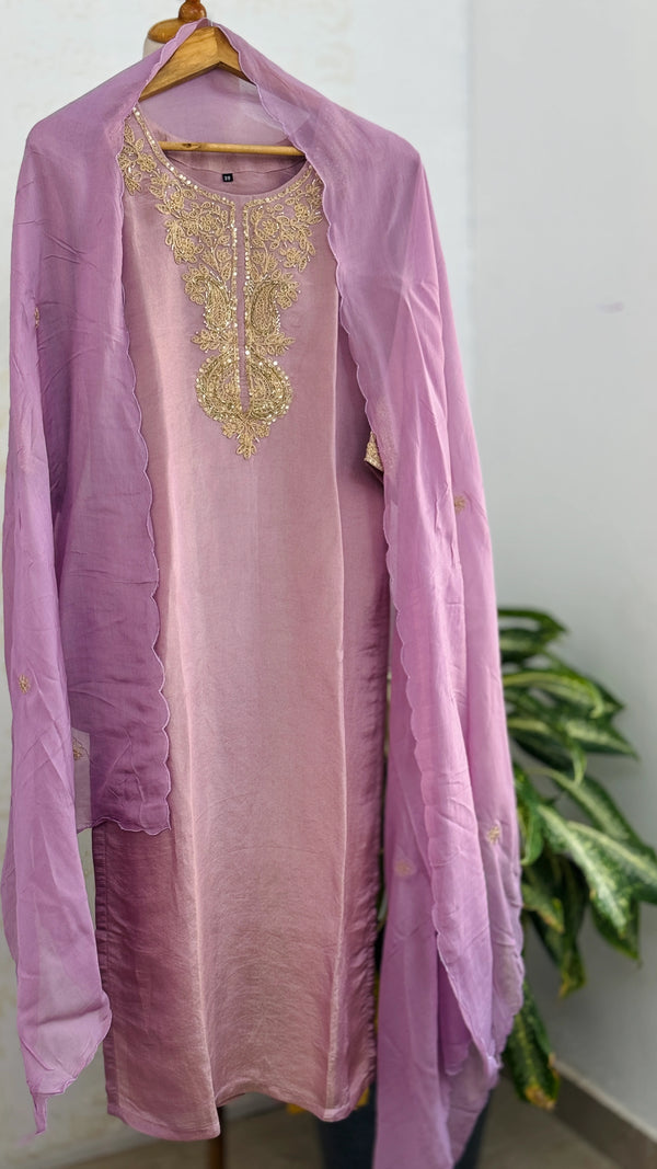 ✨ Tissue Silk Embroidered Kurti Set ✨