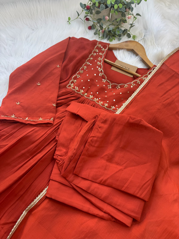 ✨ Russian Silk Handwork Anarkali Set ✨