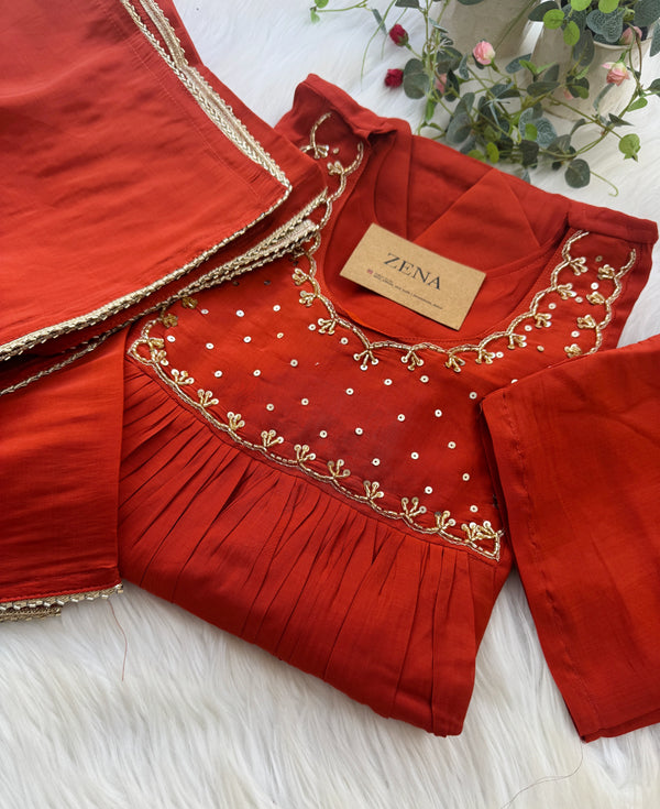 ✨ Russian Silk Handwork Anarkali Set ✨