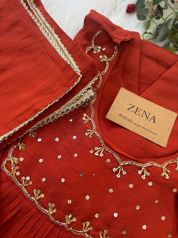 ✨ Russian Silk Handwork Anarkali Set ✨