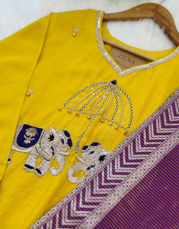 Ready to Wear Premium Dola Silk Hand Work Kurti Set – A Blend of Luxury & Elegance ✨