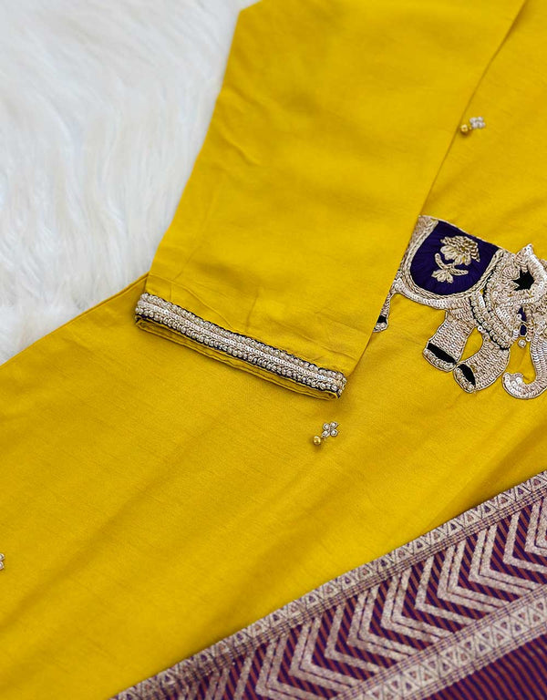 Ready to Wear Premium Dola Silk Hand Work Kurti Set – A Blend of Luxury & Elegance ✨