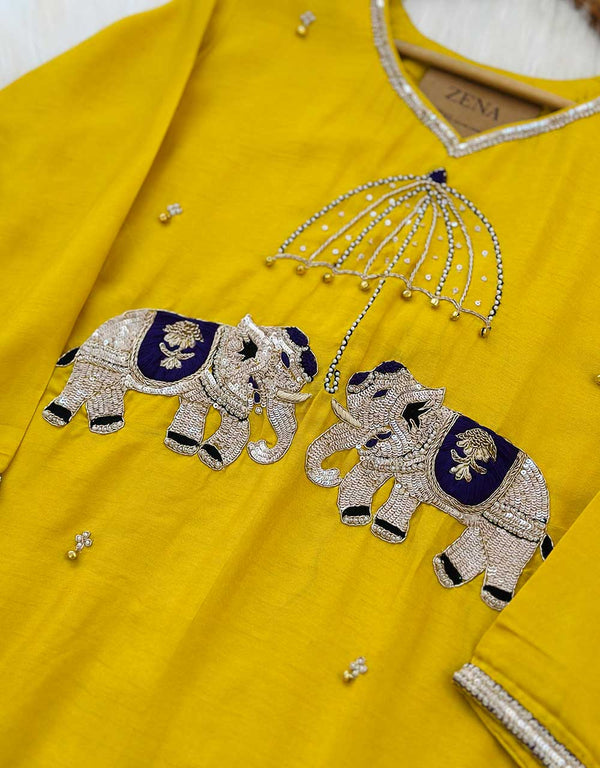 Ready to Wear Premium Dola Silk Hand Work Kurti Set – A Blend of Luxury & Elegance ✨