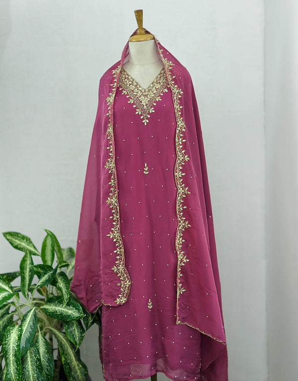 Pure Organza Ready-to-Wear Suit - Sheer Elegance ✨