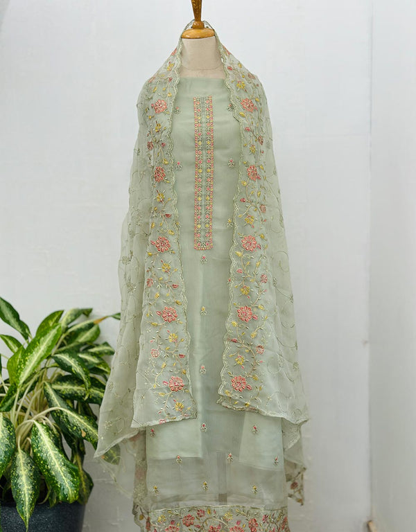 Unstitched Shimmer Silk Party Wear Suit ✨