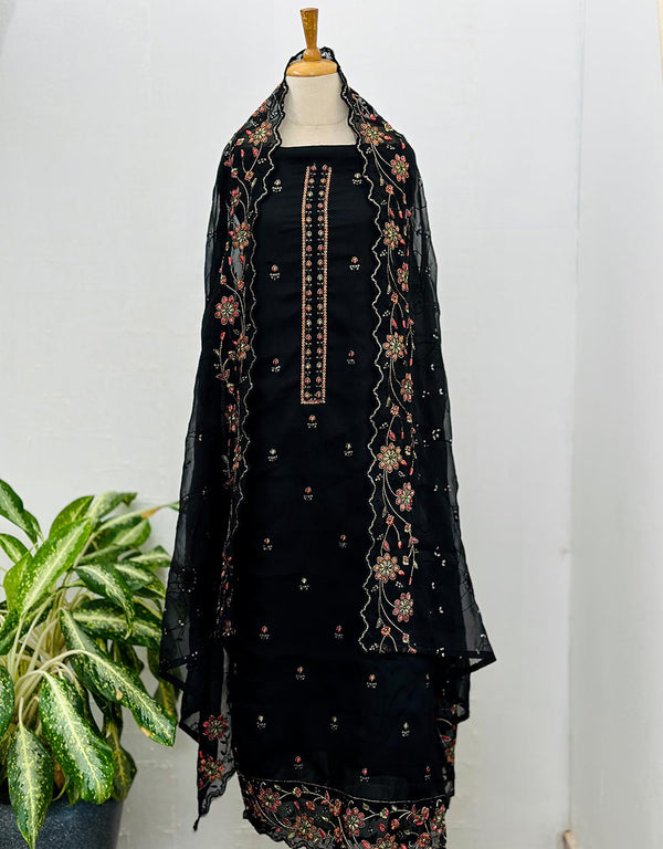 Unstitched Shimmer Silk Party Wear Suit ✨