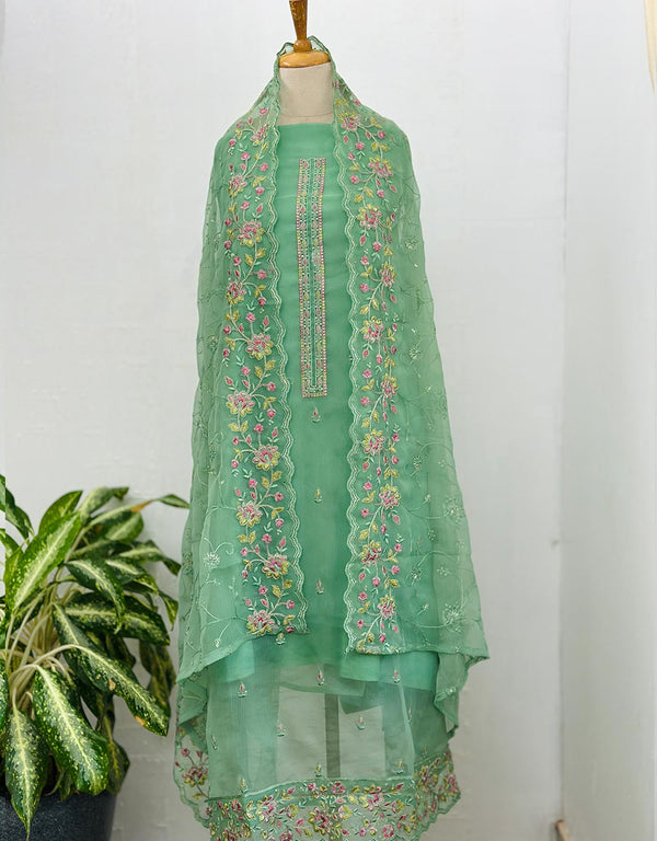 Unstitched Shimmer Silk Party Wear Suit ✨