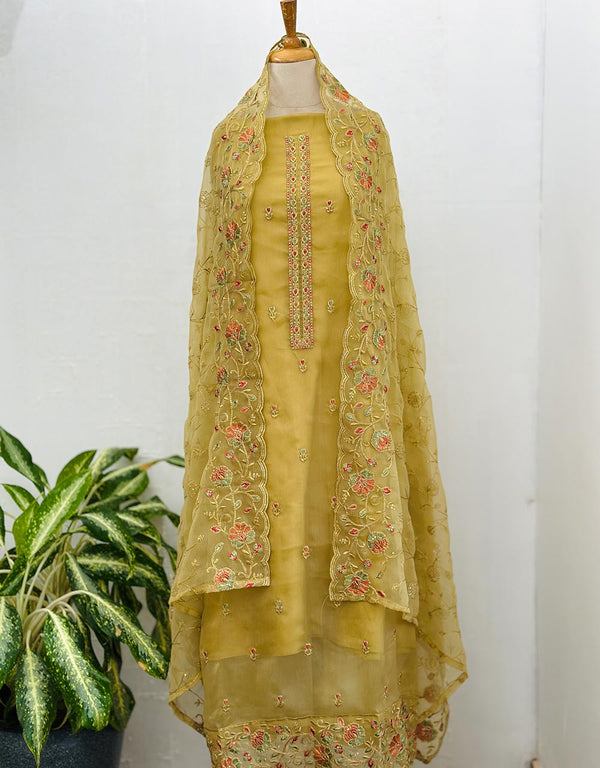 Unstitched Shimmer Silk Party Wear Suit ✨