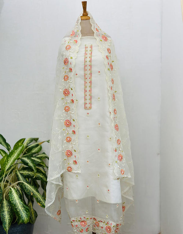 Unstitched Shimmer Silk Party Wear Suit ✨