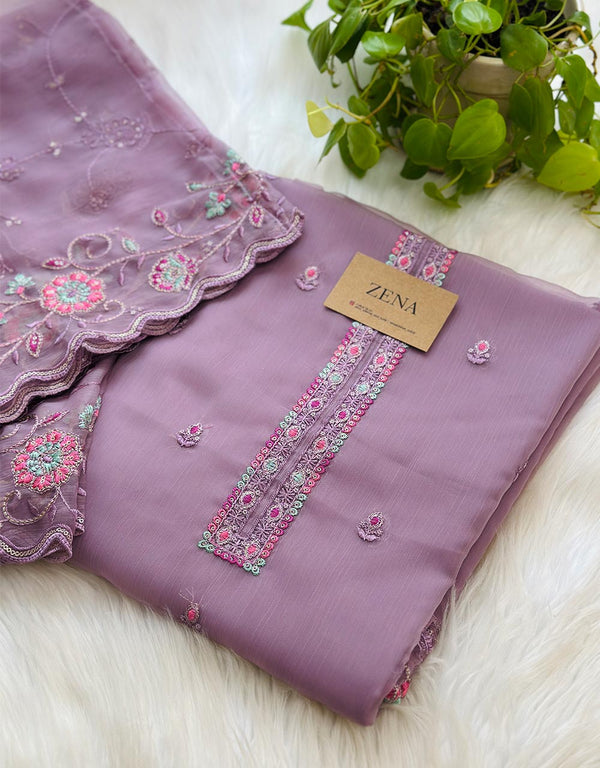 Unstitched Shimmer Silk Party Wear Suit ✨