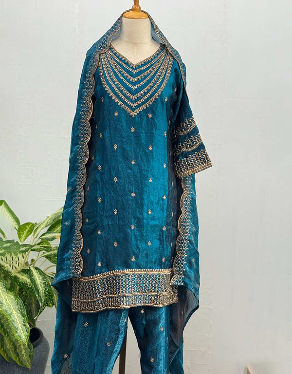 Ready-to-Wear Party Wear Suit sharara - Fendi Silk Elegance✨