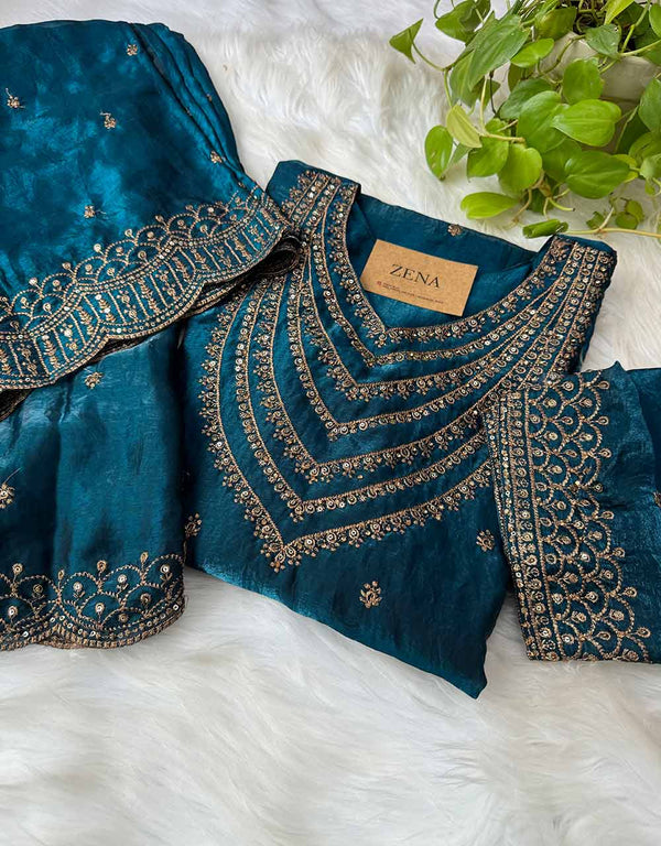 Ready-to-Wear Party Wear Suit sharara - Fendi Silk Elegance✨