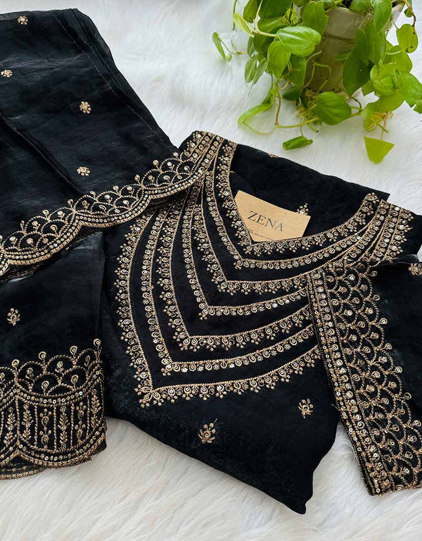 Ready-to-Wear Party Wear Suit sharara - Fendi Silk Elegance✨