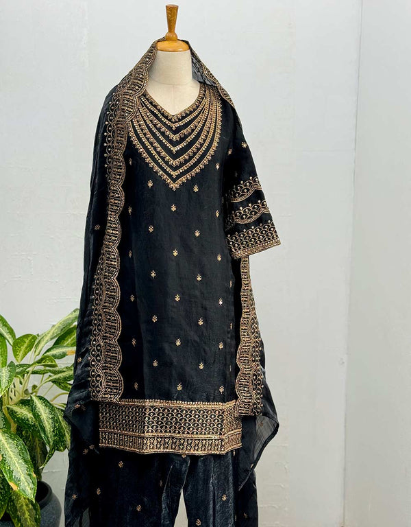 Ready-to-Wear Party Wear Suit sharara - Fendi Silk Elegance✨