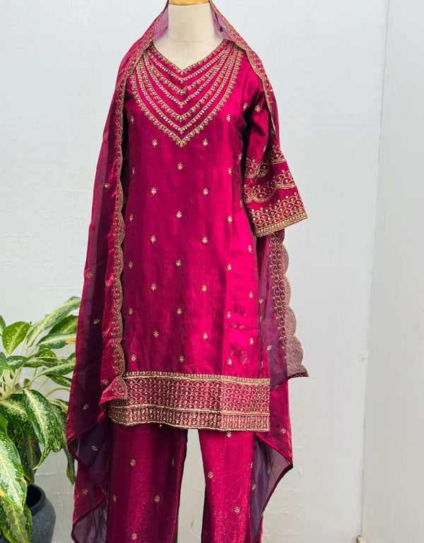 Ready-to-Wear Party Wear Suit sharara - Fendi Silk Elegance✨