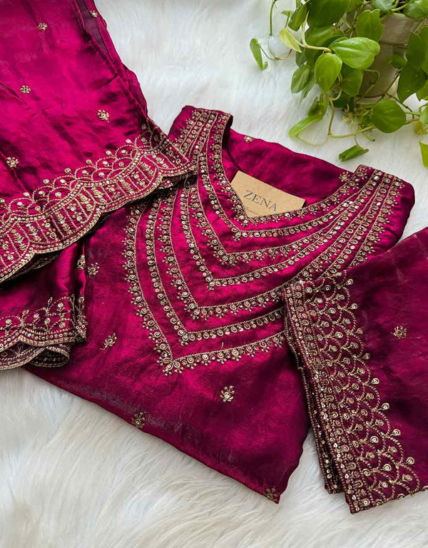 Ready-to-Wear Party Wear Suit sharara - Fendi Silk Elegance✨