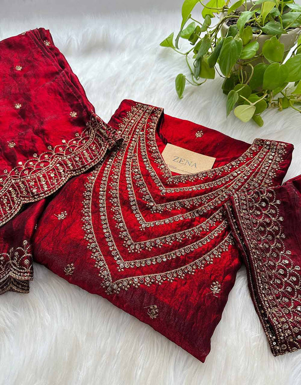 Ready-to-Wear Party Wear Suit sharara - Fendi Silk Elegance✨