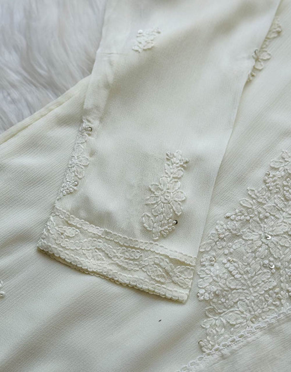 Ready-to-Wear Chinnon Chikankari Kurti Set ๐