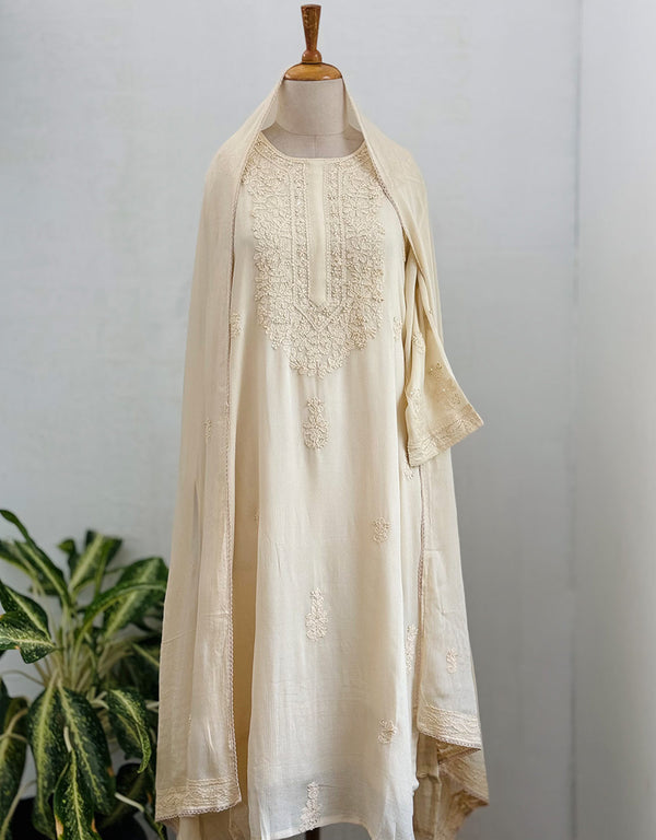 Ready-to-Wear Chinnon Chikankari Kurti Set ๐