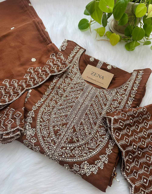 Ready-to-Wear Georgette Kurti Set with Organza Dupatta – Effortless Elegance ✨