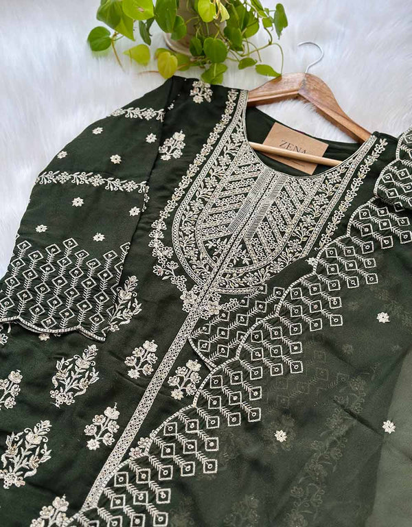 Ready-to-Wear Georgette Kurti Set with Organza Dupatta – Effortless Elegance ✨