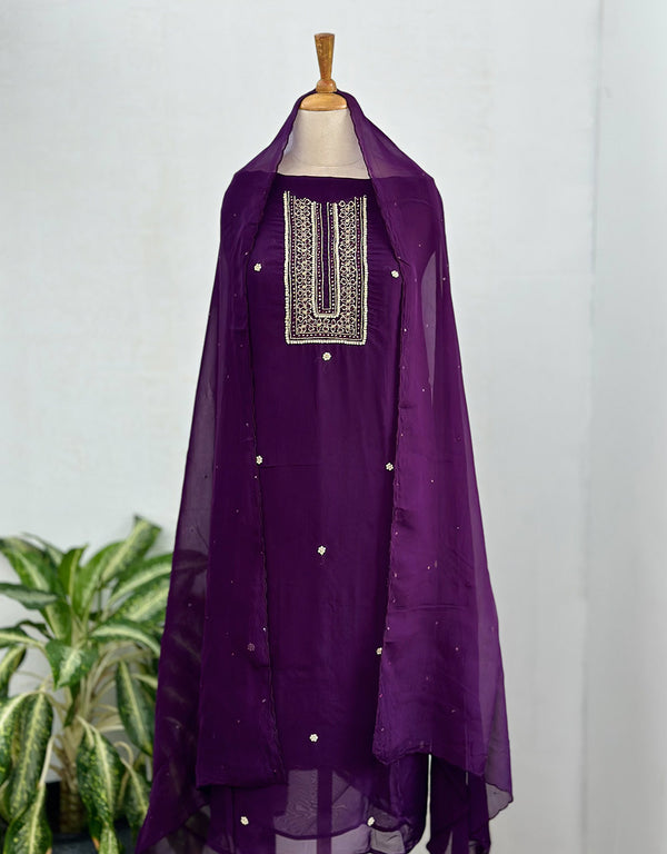 Unstitched Organza Party Wear Suit – Elegance, Your Way ✨