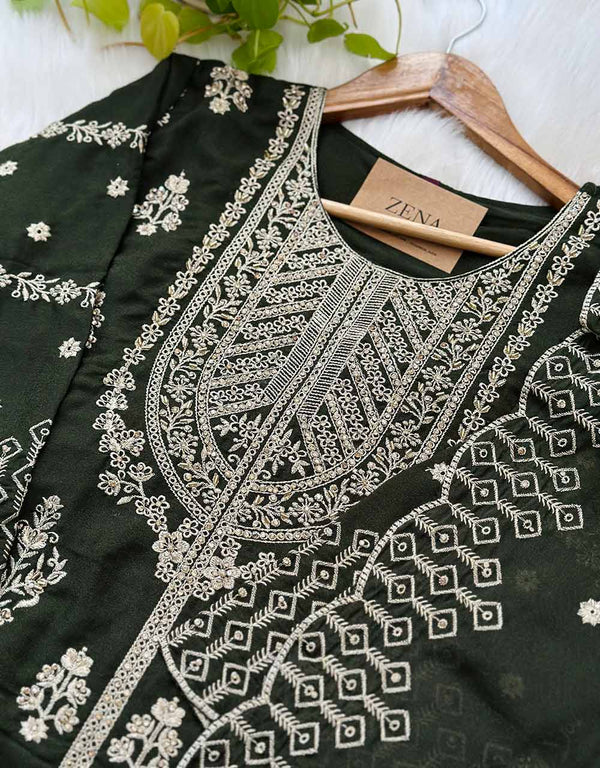 Ready-to-Wear Georgette Kurti Set with Organza Dupatta – Effortless Elegance ✨