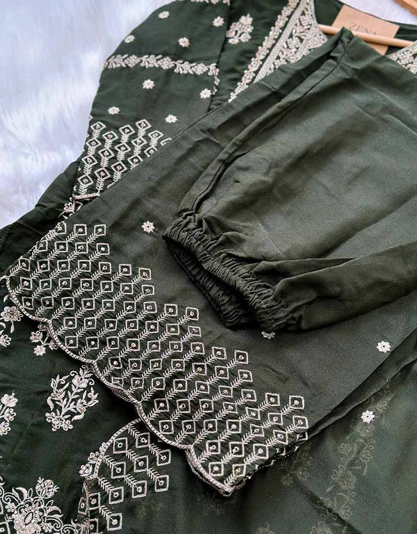 Ready-to-Wear Georgette Kurti Set with Organza Dupatta – Effortless Elegance ✨