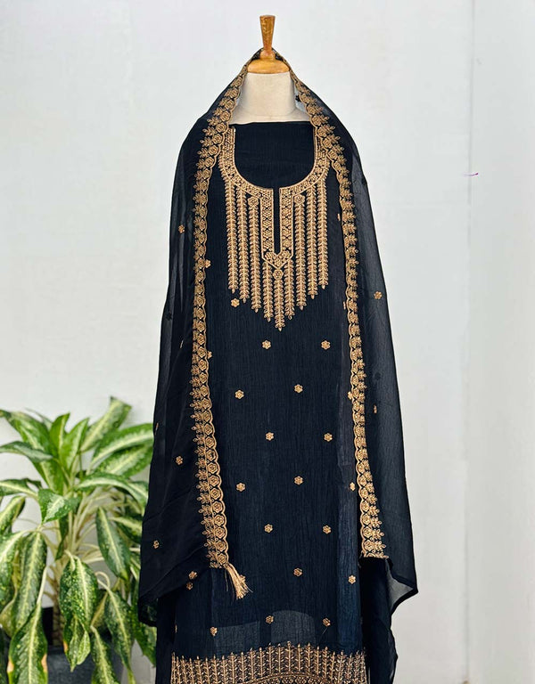 Unstitched Shimmer Silk Party Wear Suit – Elegance Tailored Your Way ✨