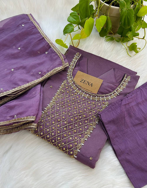 Georgette Ready-to-Wear Handwork Suit – Timeless Elegance & Craftsmanship ✨