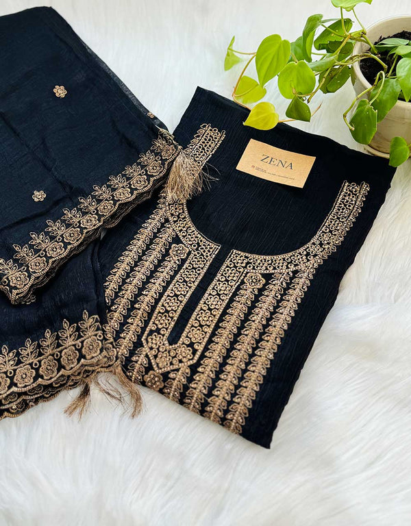 Unstitched Shimmer Silk Party Wear Suit – Elegance Tailored Your Way ✨