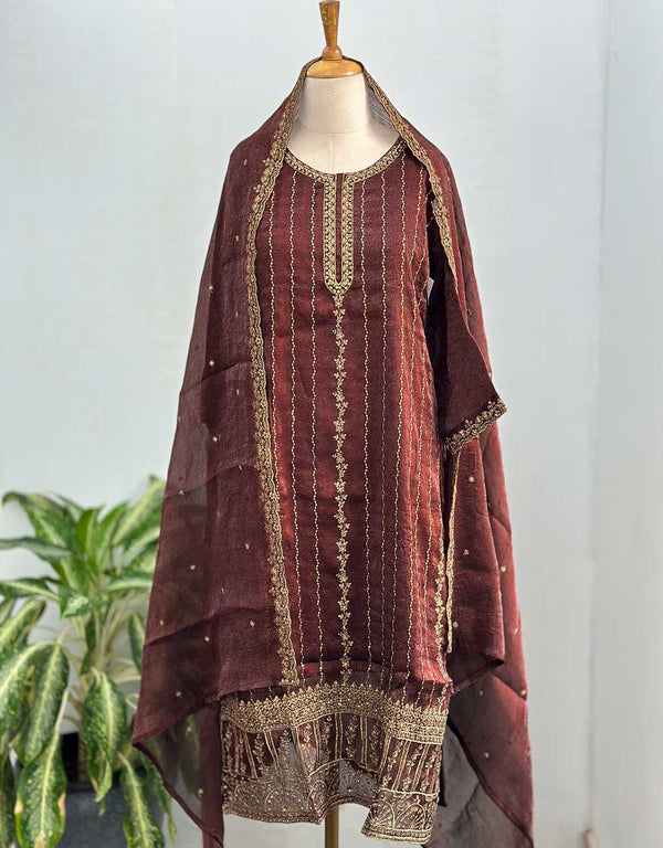 Ready-to-Wear Shimmer Silk Party Wear Suit – Glamour Redefined ✨