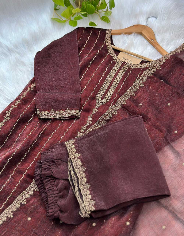 Ready-to-Wear Shimmer Silk Party Wear Suit – Glamour Redefined ✨